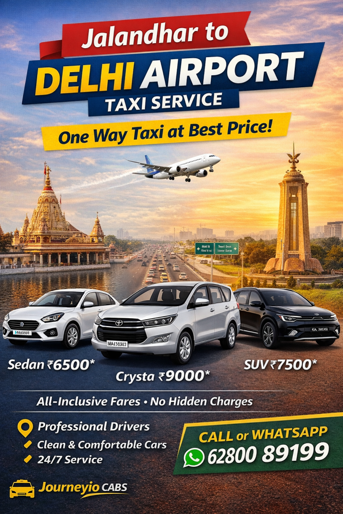Jalandhar to Delhi Airport taxi service
